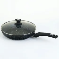 Сковорода Edenberg EB-4109 з мармуровим покриттям та скляною кришкою, 24 см