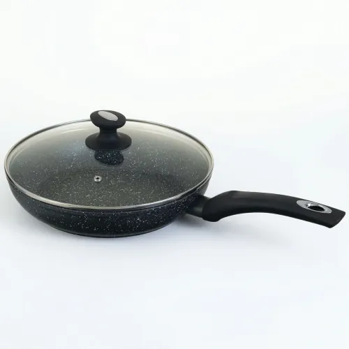 Сковорода Edenberg EB-4109 з мармуровим покриттям та скляною кришкою, 24 см