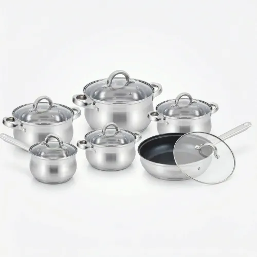Набір посуду з нержавіючої сталі Benson BN-212 (12 предметів)