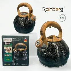 Чайник зі свистком Rainberg RB-2310 для індукції, 3.0 л (стиль під дерево)