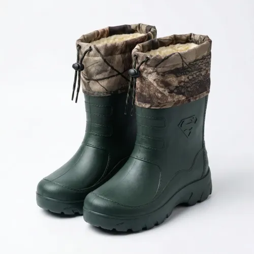 Чоботи чоловічі зимові пінка (EVA) на хутрі | Камуфляж, Із затяжкою зверху, Розміри 41-45