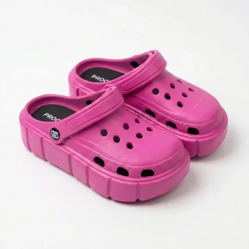 Жіночі рожеві крокси на високій платформі, сабо з піни EVA, пляжне літнє взуття 36-41.