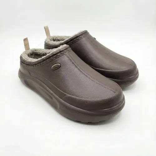 Жіночі зимові сабо калоші утеплені коричневі на хутрі піна ЕВА Dago Style (36-41)