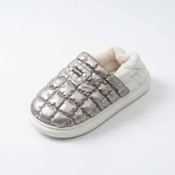 Тапочки-дутики зимние Superme Серебристые теплые на меху (36-45) Унисекс влагостойкие 37