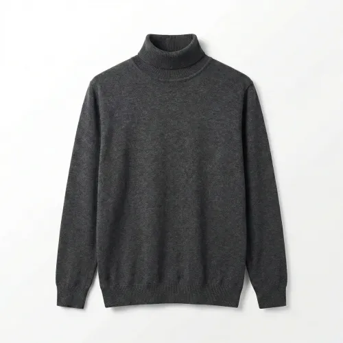 Чоловічий гольф-водолазка теплий, темно-сірий (52-56). Базовий светр під горло