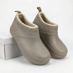Жіночі зимові калоші піна на хутрі Dago Style (37-41). Бежеві теплі черевики, Непромокні уги