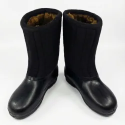 Бурки (валенки шиті) повстяні чорні з гумовими галошами