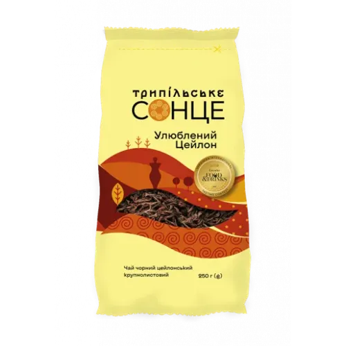 Чай Маянський у новому дизайні Трипільське сонце цейлонський 250 грамів у м'якому пакованні