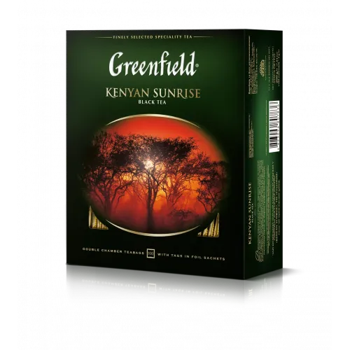 Чай Грінфілд чорний кенійський Kenyan Sunrise 100 пакетиків картон
