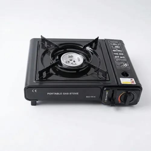 Плита газова портативна в кейсі з перехідником під балон (BDZ-155-A) — Чорна