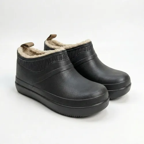 Жіночі калоші утеплені чорні з ребристим кантом (р. 37-41)