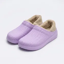 Жіночі калоші утеплені фіолетові з синім хутром (р. 36-41)