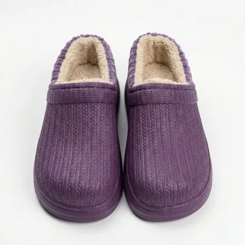 Жіночі калоші утеплені плетені з вельветовим кантом (р. 37-41)