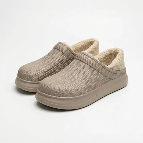 Жіночі калоші утеплені плетені (зелені та бежеві) (р. 37-41)