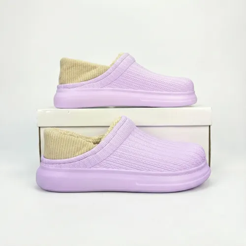 Галоші без задника сабо на хутрі жіночі Dago Style бузкові