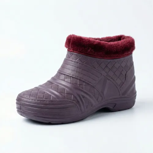 Жіночі калоші утеплені сливові з хутром (р. 38-42)