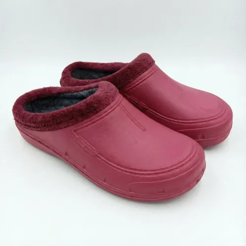 Жіночі сабо теплі даго на повсті червоні 37 -