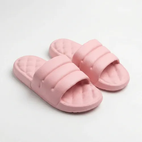 Жіночі шльопанці сланці пінка пудрові на об'ємній підошві