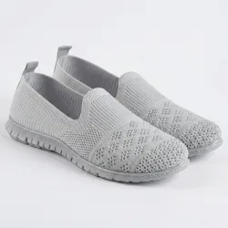 Жіночі мокасини сліпони сітка Gipanis сірі текстильні