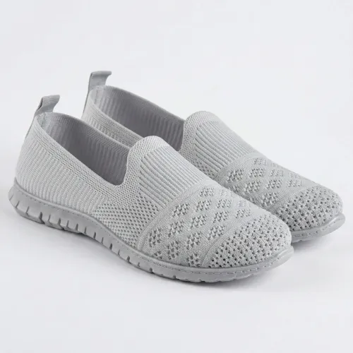 Жіночі мокасини сліпони сітка Gipanis сірі текстильні