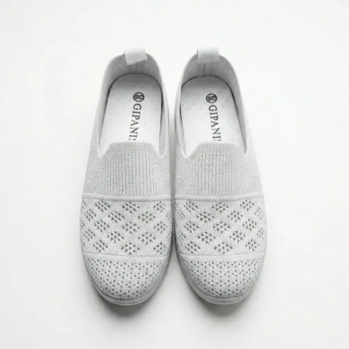 Жіночі сірі сліпони мокасини Gipanis текстильні літо