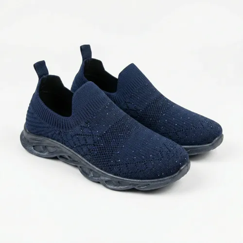 Жіночі кросівки текстильні зі стразами Gipanis темно-сині