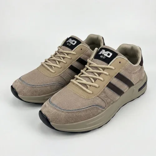 Кросівки чоловічі комбіновані M.D сітка/замша (бежево-коричневі), розміри 40-45