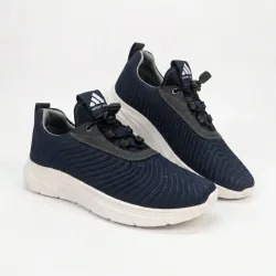 Чоловічі кросівки текстильні Paolla сині на білій підошві