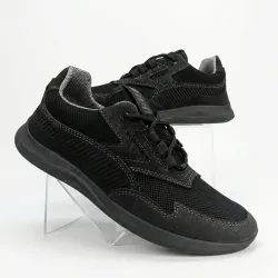 Чоловічі кросівки демісезонні Paolla чорні еко-нубук сітка