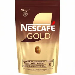 Кава Nescafe Gold розчинна 500 грам в м'якій упаковці