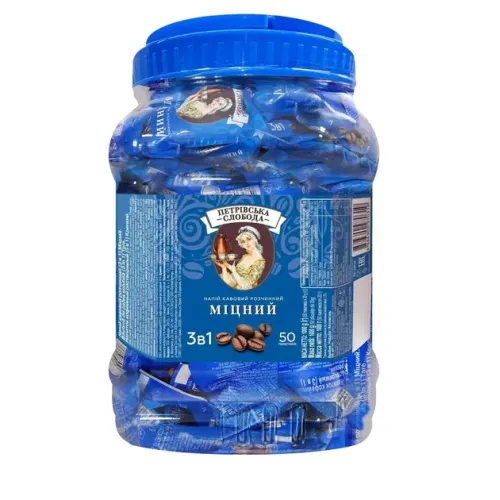 Слобода Кава в пакетиках 3 в 1 Міцний 50*18 грам у пластиковому пакованні