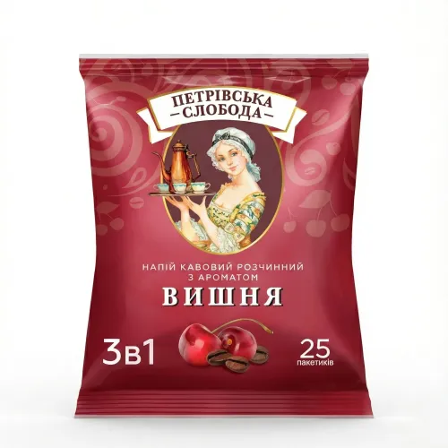 Петровська Слобода кави 3 в 1 зі смаком вишні 25 пакетиків
