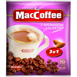 Кава розчинна Maccoffee зі смаком Амаретто 25 пакетів