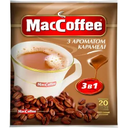 Кава розчинна Maccoffee зі смаком карамелі 25 пакетів