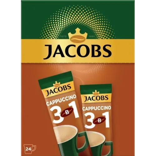 Кава розчинна Jacobs 3 in 1 Cappuccino 24 x 12,5 г