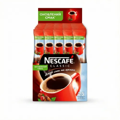 Кава NESCAFE Classic розчинна в стіках 25 шт x 1.8 м