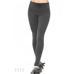 Теплі темно-сірі легінси з трикотажу на хутрі з широким поясом S/L