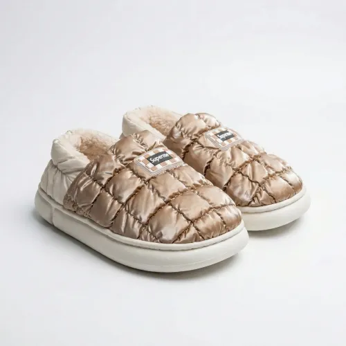 Капці-дутики жіночі Mari (капучино/беж) на хутрі вуличні