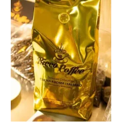 Кава в зернах ricco coffee crema aroma italiano 250 гр + ложка в подарунок 80% арабіка 20% робуста
