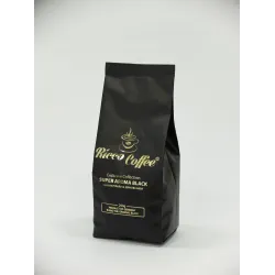 Кава у зернах ricco coffee super aroma black 250 гр + ложка в подарунок 60% АРАБІКА 40% РОБУСТА