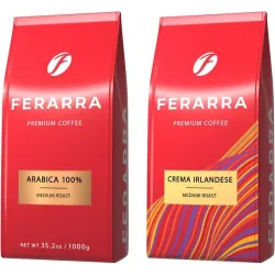 Набір кави в зернах Ferarra Arabica 100% 1 кг х Crema Irlandise 1 кг (2000006782694)
