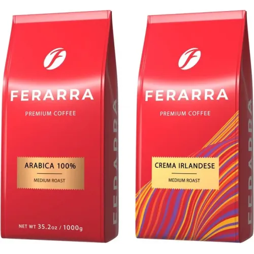 Набір кави в зернах Ferarra Arabica 100% 1 кг х Crema Irlandise 1 кг (2000006782694)