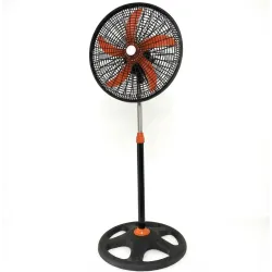 Підлоговий вентилятор побутовий із захисними ґратами, 3 швидкості 5 лопастей 65 Вт RainBerg RB-1802 Gray