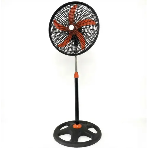 Підлоговий вентилятор побутовий із захисними ґратами, 3 швидкості 5 лопастей 65 Вт RainBerg RB-1802 Gray