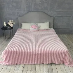 Плед Шарпей Королівська смужка двуспального розміру 180-200см. колір Рожевий