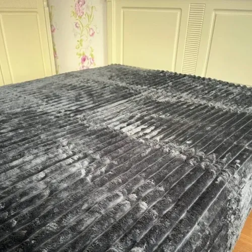 Плед-покривало флісовий евро темно-сірий 200х220 Шарпей Ananasko