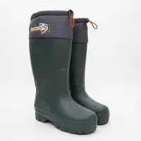 Чоловічі гумові чоботи зимові утеплені DAGO зелені ПВХ з манжетою