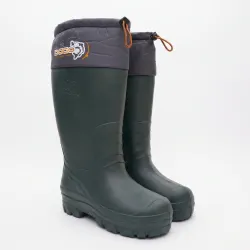 Чоловічі гумові чоботи зимові утеплені DAGO зелені ПВХ з манжетою