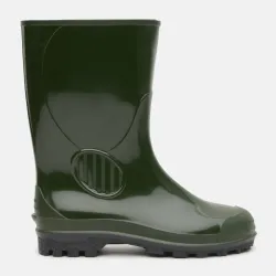 Чоловічі високі гумові чоботи ПВХ зелені для риболовлі та полювання