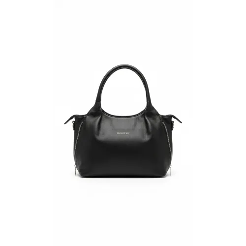 Жіноча сумка-мешок формату А4 м'яка модна красива чорна екошкіра